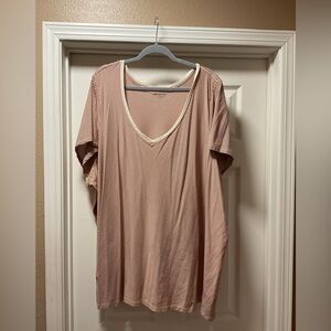 Lane Bryant Brown Striped Tshirt Size 34/36